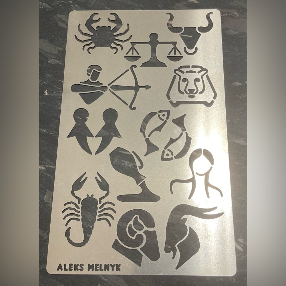 2 Brand New Metal Stencils Zodiac Horoscope Glyphs Journal Planner Decorate Art